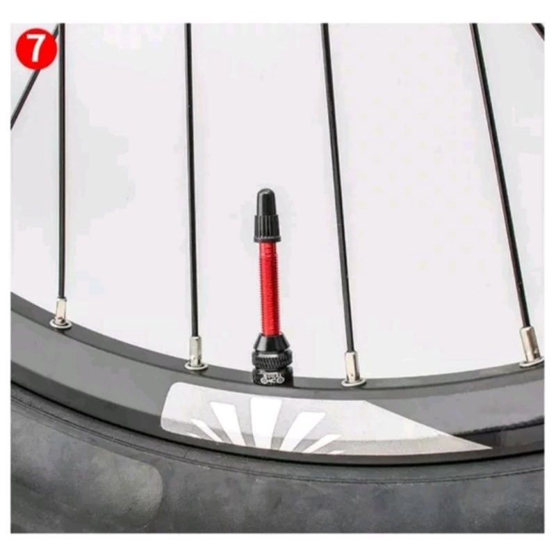 Pentil Sepeda Tubeless Presta Pentil Kecil Panjang 40mm Bicycle French Tubeless Tire Valve Pentil Kecil Sepeda Merah