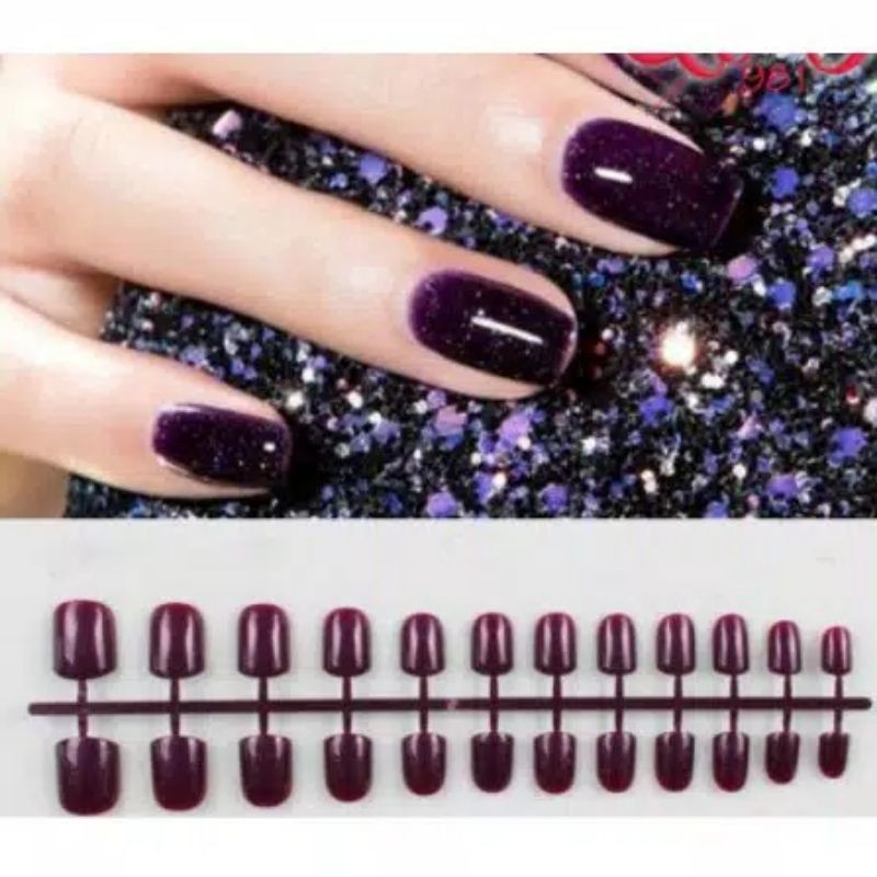 24 Tips Midi Fake Nails Pendek / Kuku Palsu Warna