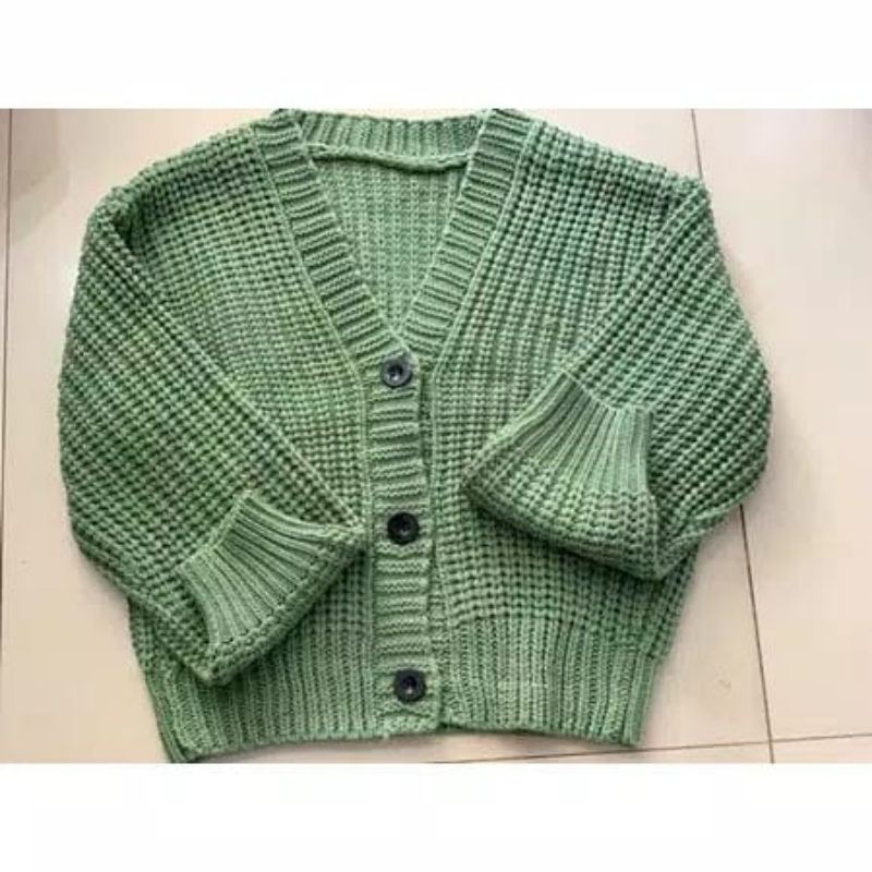 Eireen Cardigan Crop Premium| Nacara Outer Kardigan Wanita 7 GAUGE Special-Mint