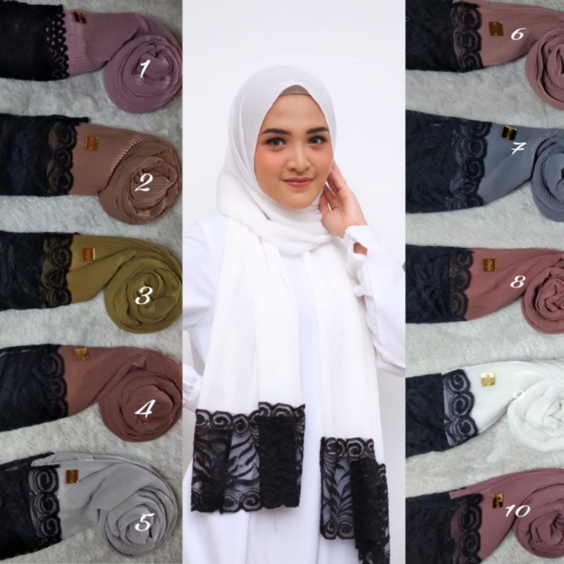 Limited  pasmina plisket ceruty babydoll  Reva renda hitam import
