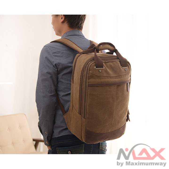 Tas Ransel Pria PREMIUM Bahan Canvas backpack wanita premium kerja kantor travel