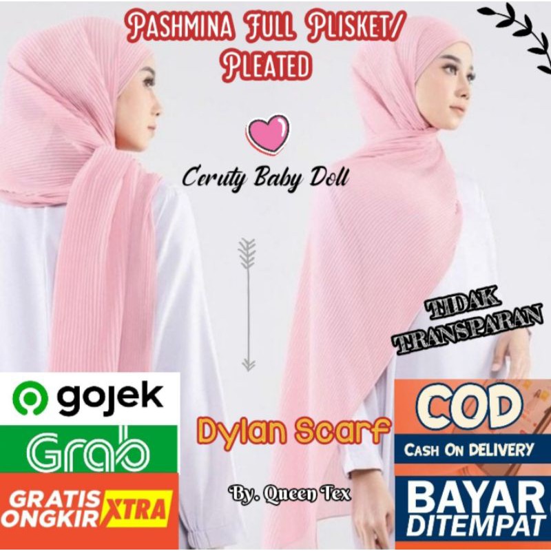 Jilbab pashmina plisket queen
