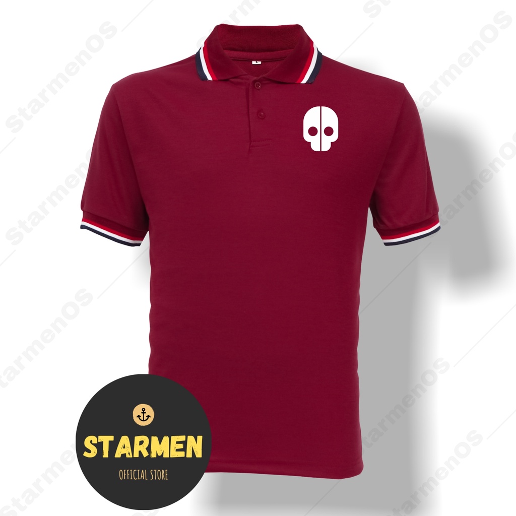 Kaos Polo Shirt Pria Kerah Logo SKULL