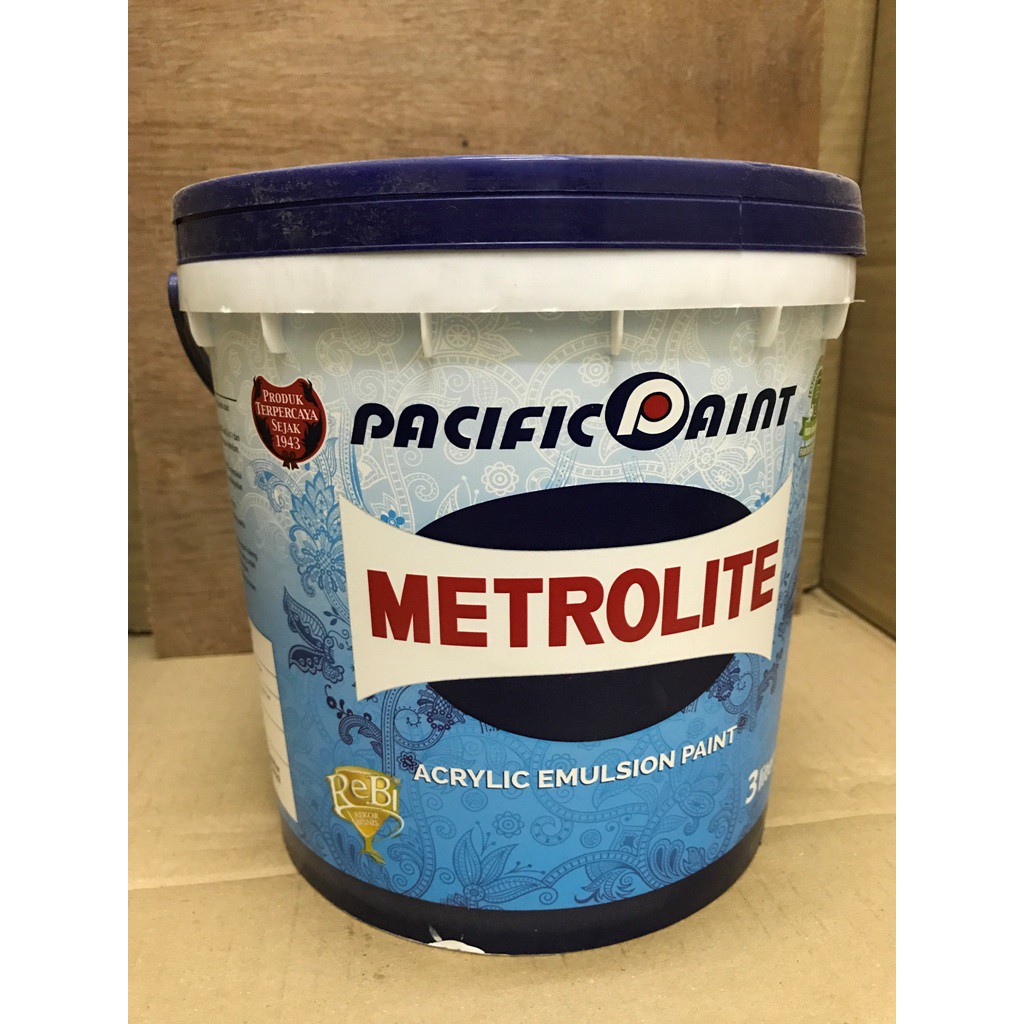 CAT TEMBOK METROLITE @3 LITER (HANYA WARNA PUTIH) | Shopee Indonesia