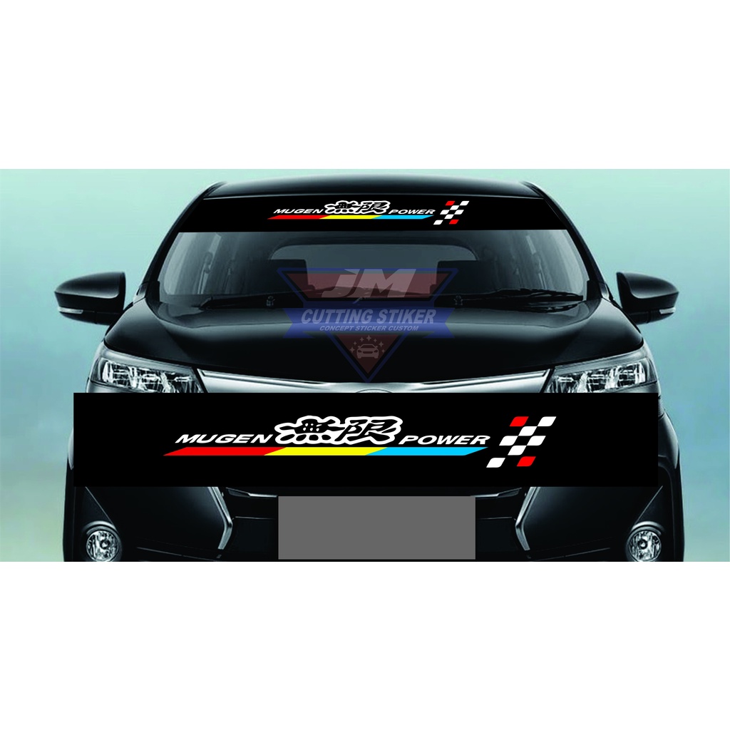 Stiker mobil kaca depan MUGEN POWER stiker kaca depan mugen power