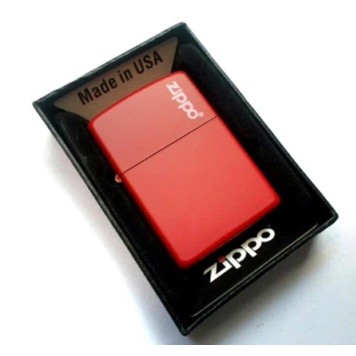 Paket Lengkap Korek Zippo Red Matte plus minyak kapas batu sumbu karet tutup zippo