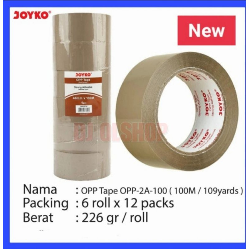 

[BISA COD] Lakban Cokelat Joyko OPP-2A-100 48 mm x 100 M ( Harga Terter / Roll )