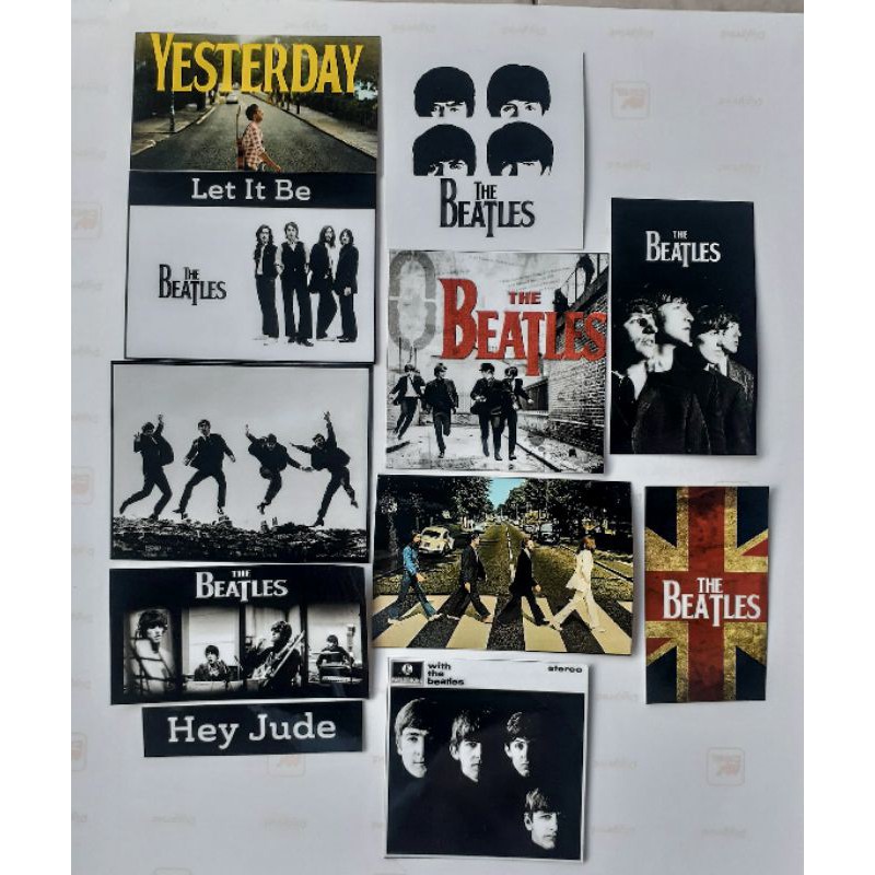 STICKER THE BEATLES BAND STICKER GUITAR SFICKER TUMBLR STICKER LAPTOP SKIN STIKER PACK THE BEATLES