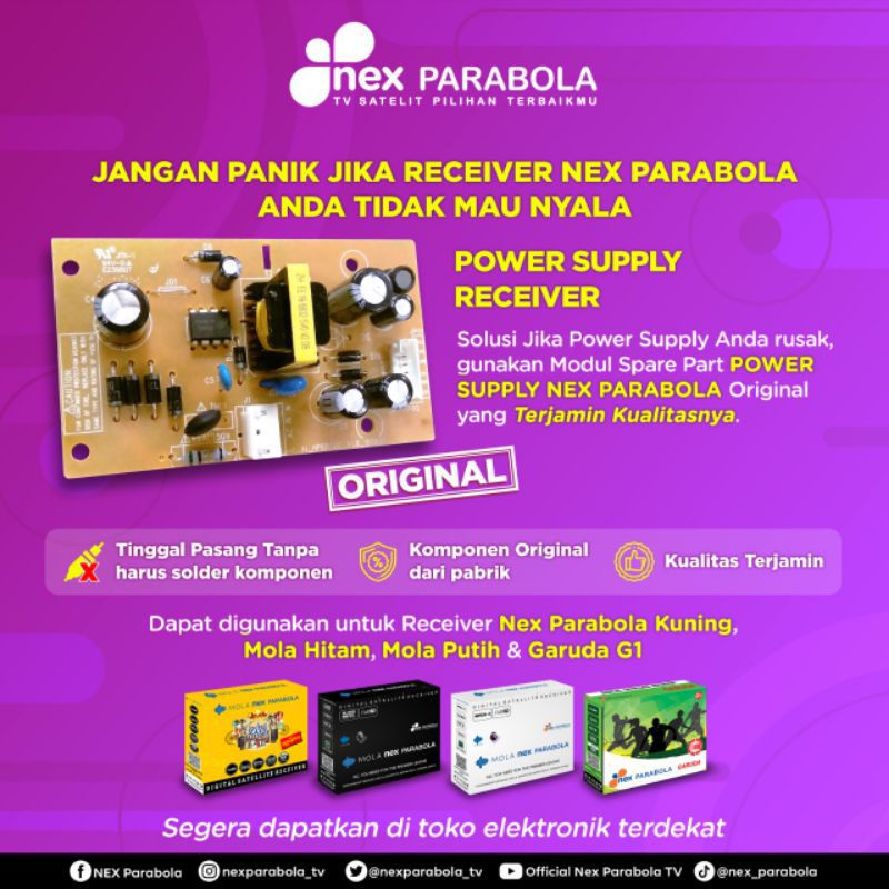 PSU regulator power supply nexparabola kuning hitam putih