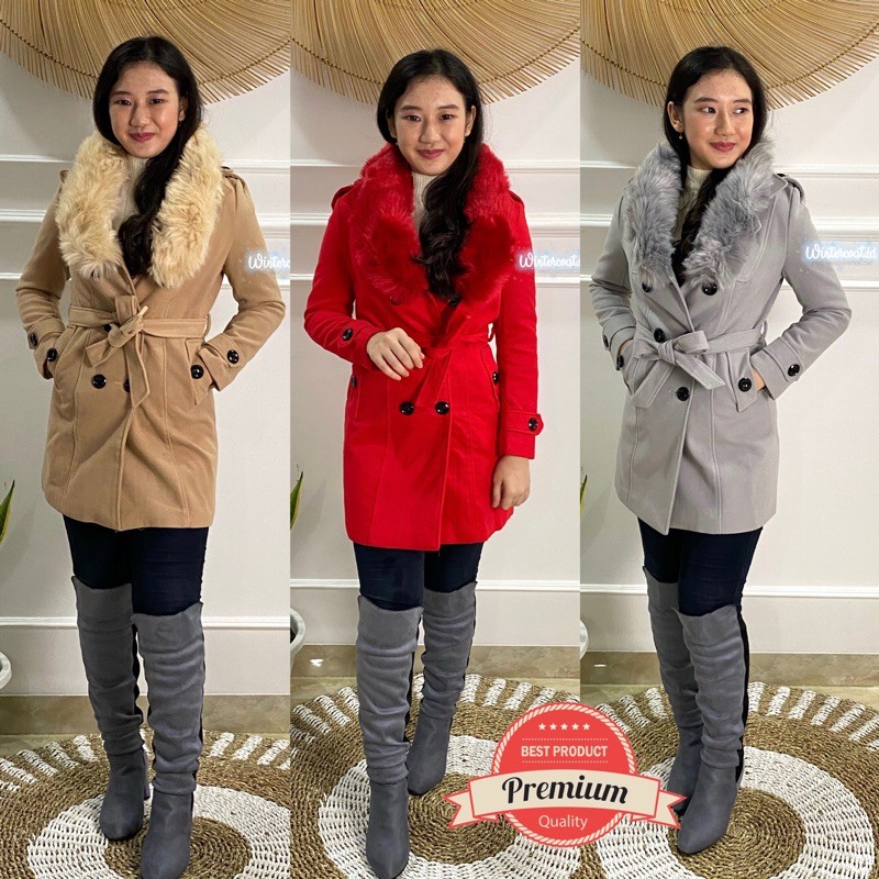 Wool coat woman mantel import hangat wanita jaket jacket suzy cewek