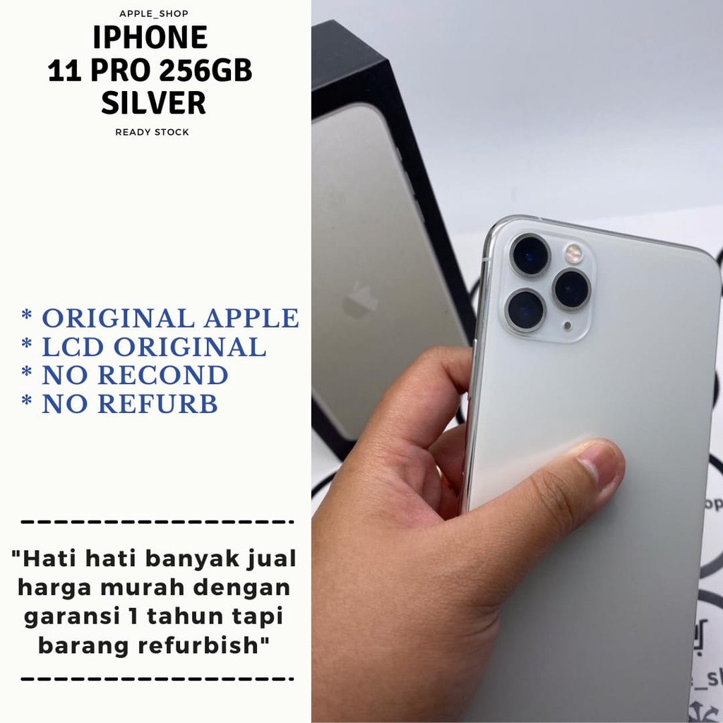 iPhone 11 Pro 256gb Silver Lcd Original Mulus Original Bukan Refurbish / Rekondisi