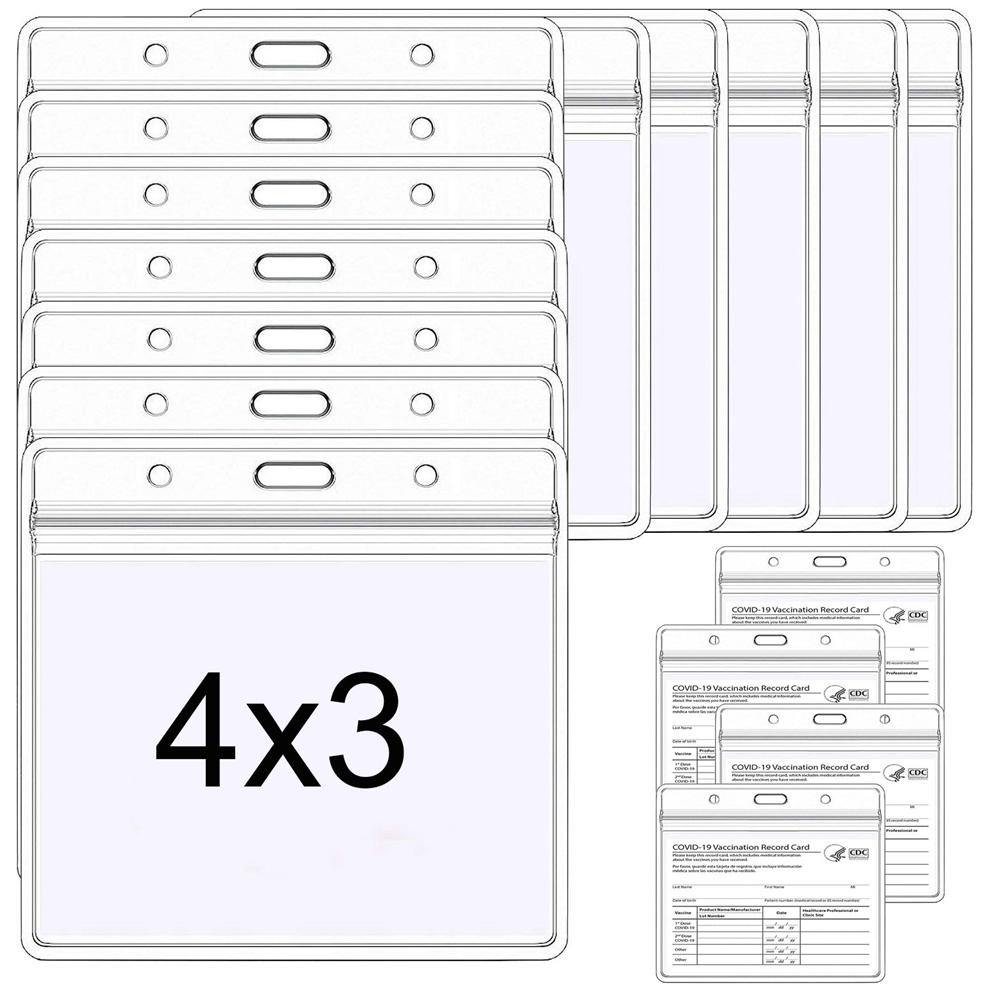 [Elegan] Pelindung Kartu Vaksin 4x3 Dalam Organisasi Yang Jernih CDC Vaksinasi ID Card Organizer Imunisasi Rekam Badge Holder