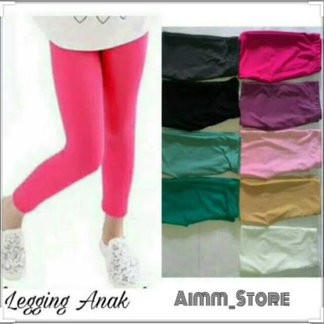 Legging Anak Anak ,celana rangkepan anak bahan spandek licin 4-6th 7-9th