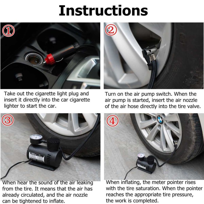 [BISA COD] Pompa Ban Elektrik Air Compressor Mini DC 12V Pompa Angin Ban Portable Udara Listrik Mobil Motor Sepeda Bola Kolam Kasur Perahu Karet