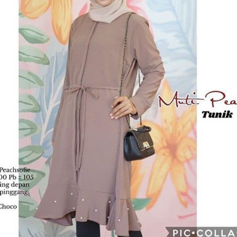 Muti pearly tunik atasan wanita fashion remaja