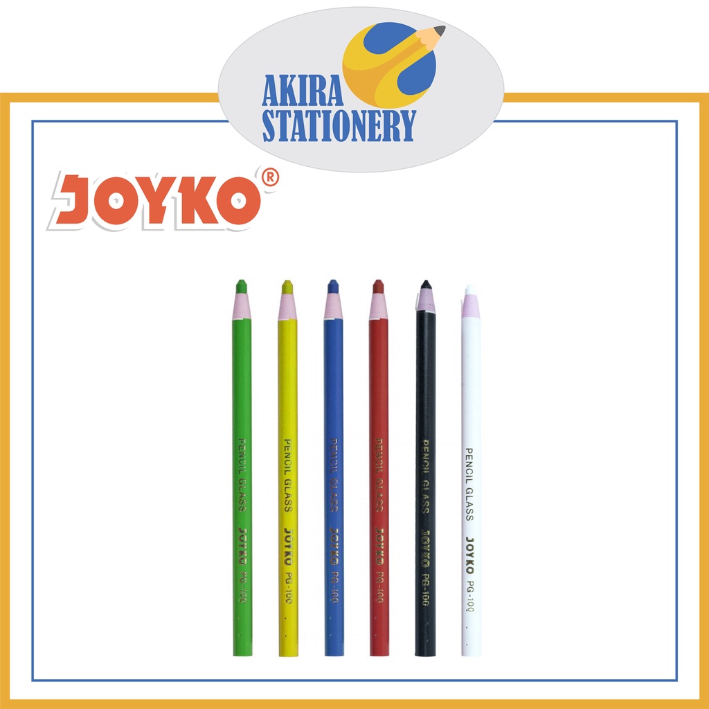 

Pensil Kaca JOYKO PG 100 / Pencil Glass PG-100 / Dermatograph PG100 Biru Hijau Hitam Kuning Merah Putih 1 PAK ( 12 PCS )