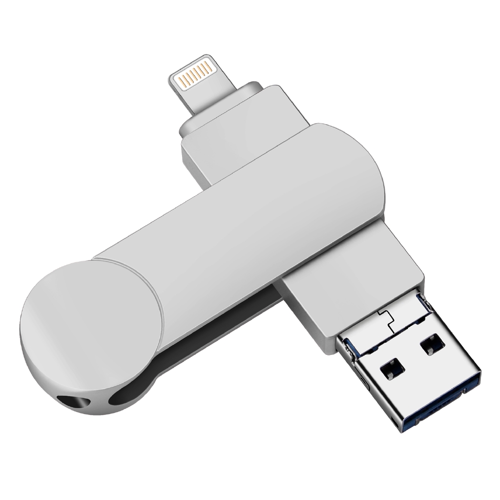 3in1 USB Flash Drive 512GB Metal Anti Air untuk iOS / PC Android