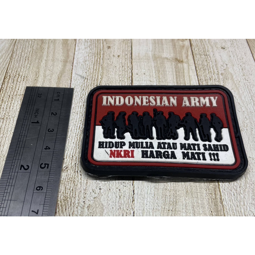 Patch Indonesia ARMY- Patch Velcro Indo Army- Prepetan Indo Army - Velcro Karet