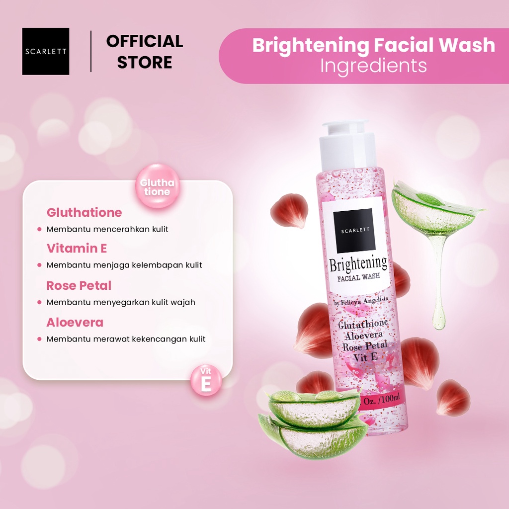 ❤️ Cloudy ❤️ SCARLETT Whitening Facial Wash / Sabun Muka Wajah Kulit Normal Berminyak Jerawat Pembersih Wajah