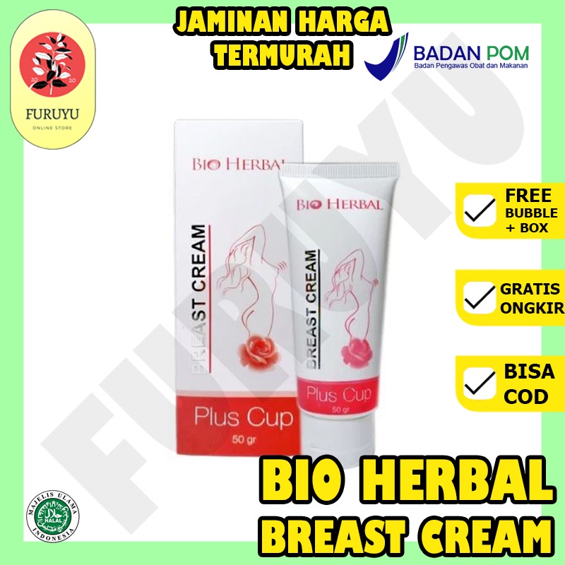 Cream Krim Pembesar PENGENCANG PAYUDARA BIO HERBAL BREAST CREAM PLUS CUP 50GR ORIGNAL