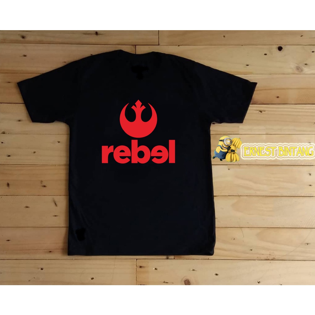 REBEL KAOS ANAK HITAM PUTIH MUSIK BAND LAKI-LAKI PEREMPUAN COUPLE