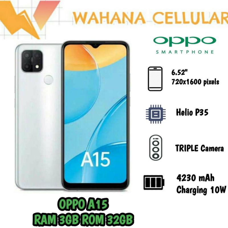 HP TERBARU OPPO A15 RAM 3/32 GB GARANSI RESMI - OPPO A15 RAM 3GB ROM 32GB-1