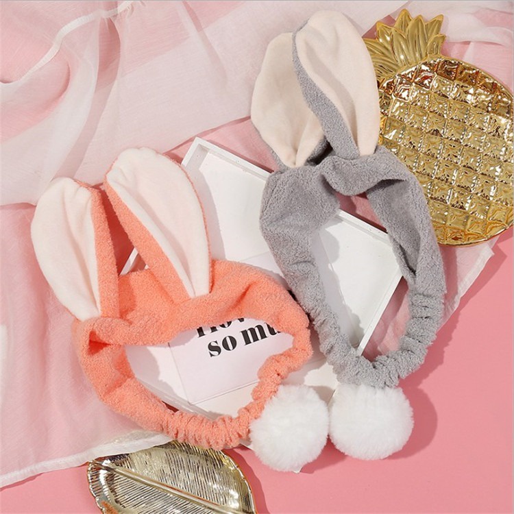 AC013 Bandana Bando Headband Makeup atau Cuci Muka Motif Imut dan Lucu Model Korea Rabbit Big Ears