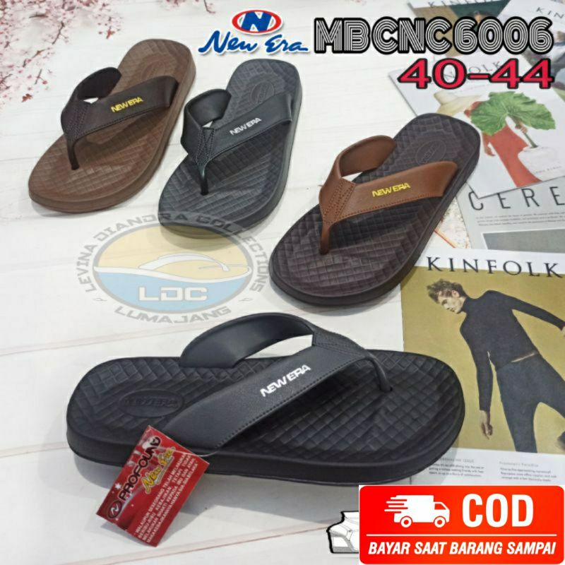 New Era MB CNC 6006 40-44 Sandal Jepit Pria Dewasa Karet Distro Kasual Empuk Sendal Japit Laki-laki Cowok Casual Ringan Nyaman Dipakai Murah