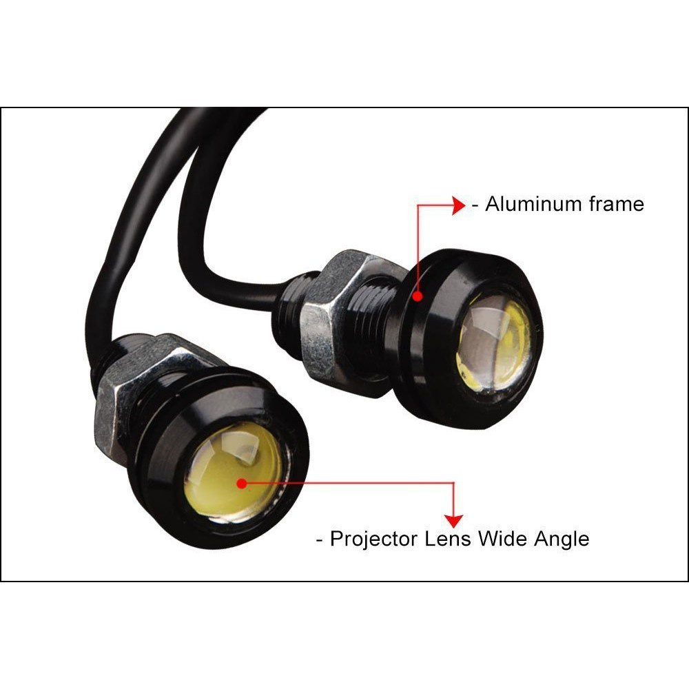 12v 18MM Mobil Motor LED Eagle Eye Light Kabut DRL Siang Waktu Mundur Sinyal Parkir Kuning Amber Biru Putih Merah Eagle Eye Light LED