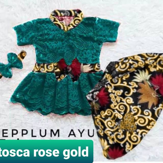 Baju kebaya adat tradisional anak perempuan brokat ,set batik peplum ayu cewek kid