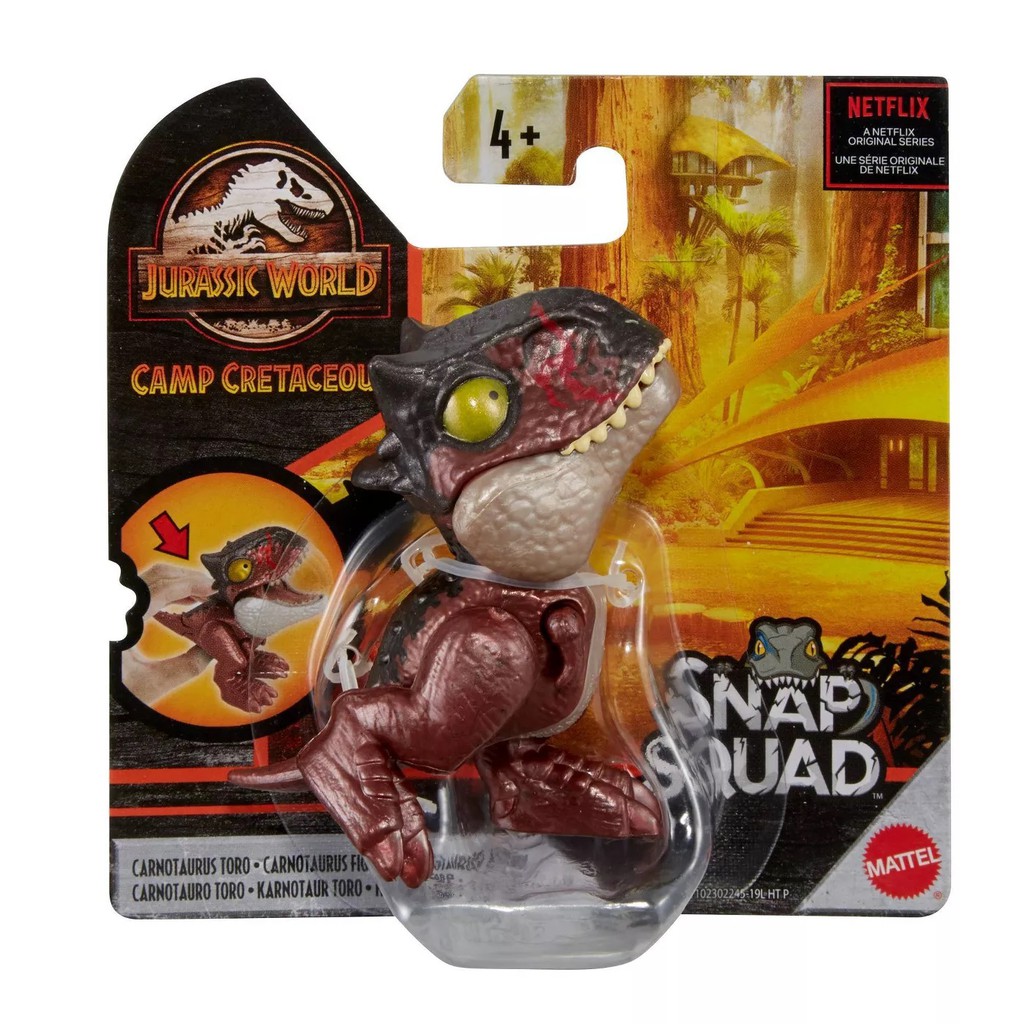 JURASSIC WORLD Camp Cretaceous Snap Squad Carnotaurus Toro Figure