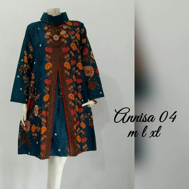 BATIK WANITA ATASAN BATIK WANITA MODERN BATIK TUNIK KERJA WANITA DRESS BATIK JUMBO LENGAN PANJANG