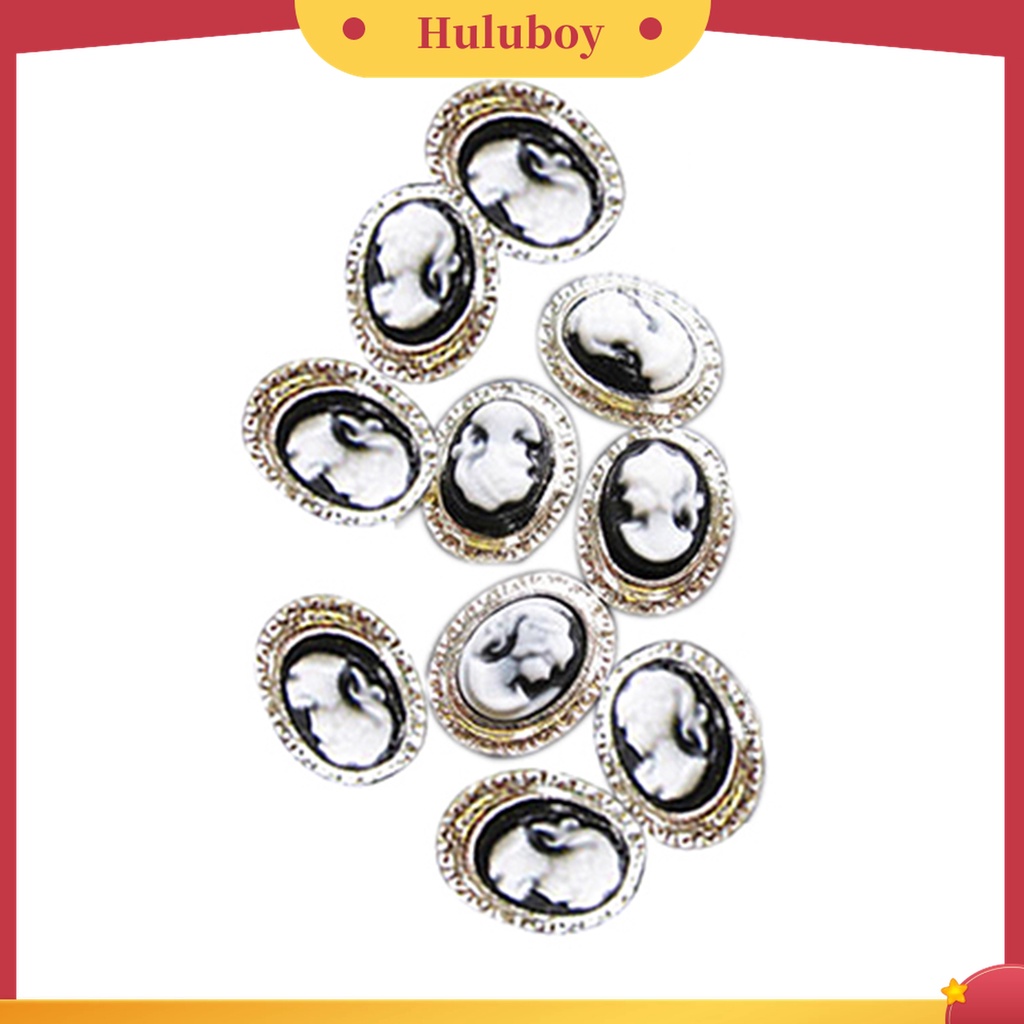 Huluboy Huluboy♡ 10pcs Dekorasi Nail Art 3D DIY Bentuk Ratu Vintage Bahan Alloy Resin