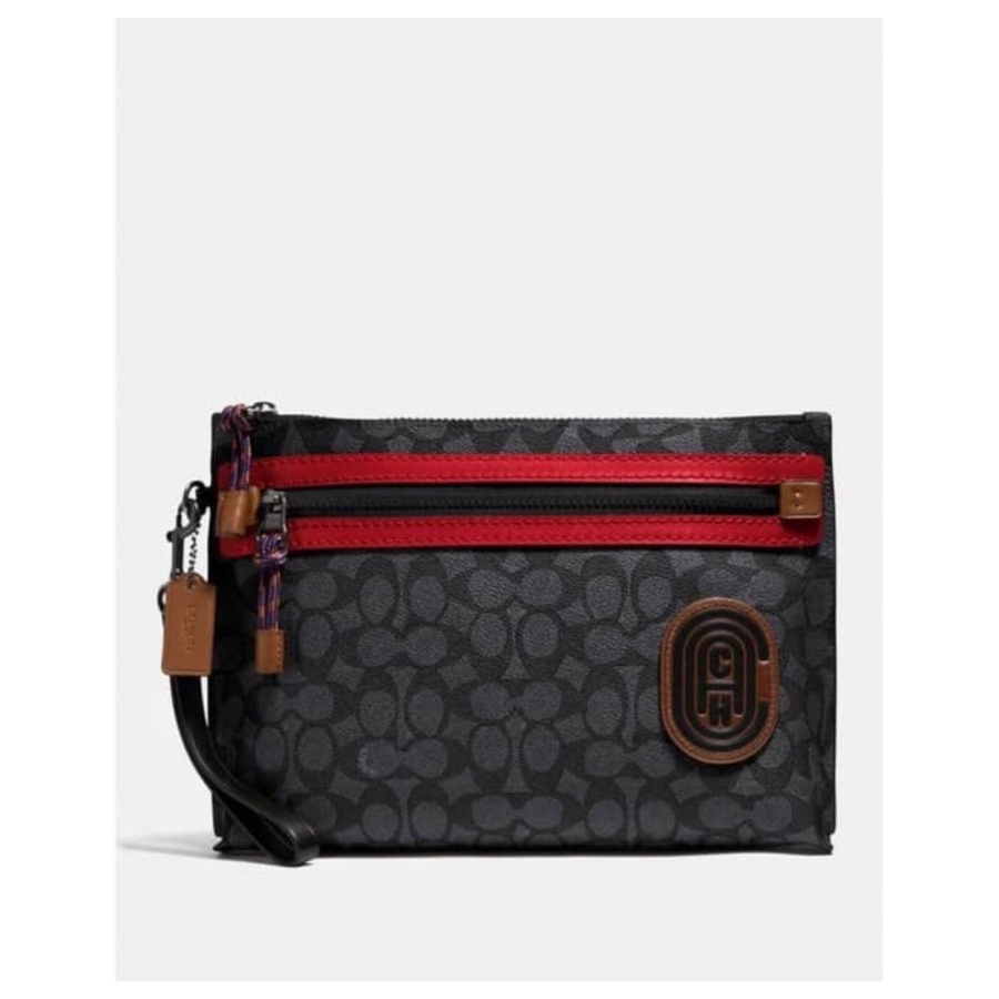 Coach Signature Carryall Handbag Pouch - Red