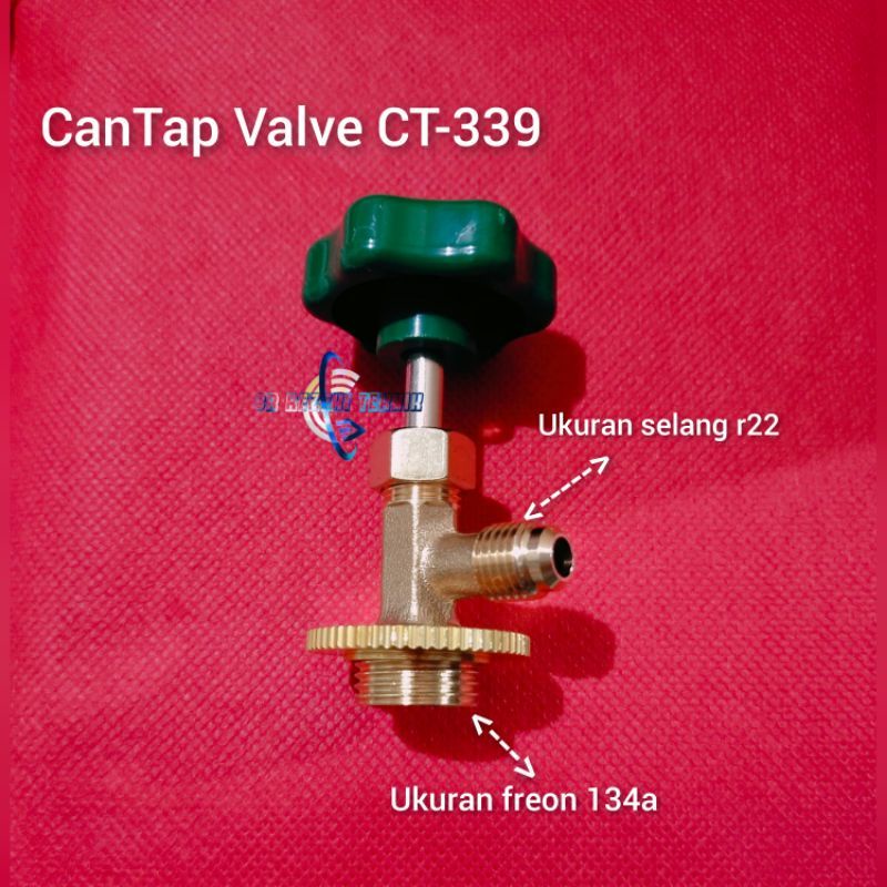 Can Tape 339 Drat Besar/Cantape Valve Keran/Kran Freon Kaleng alat pengisian tambah ac mobil