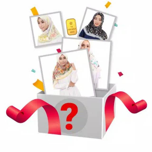 Golden mystery box hijab dewasa