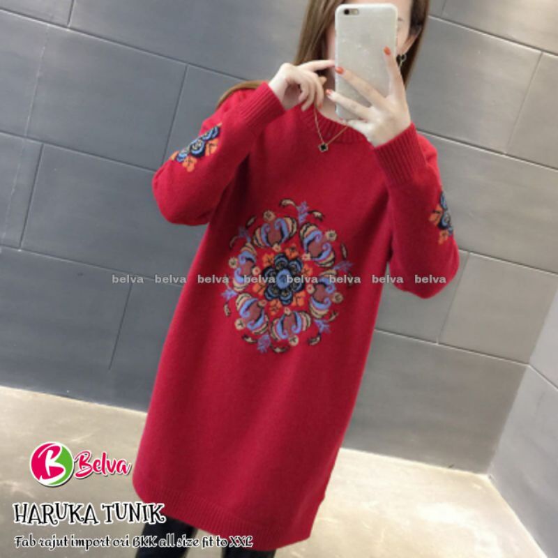 Best seller atasan rajut import/ Haruka Tunik Rajut Ori BKK by Belva