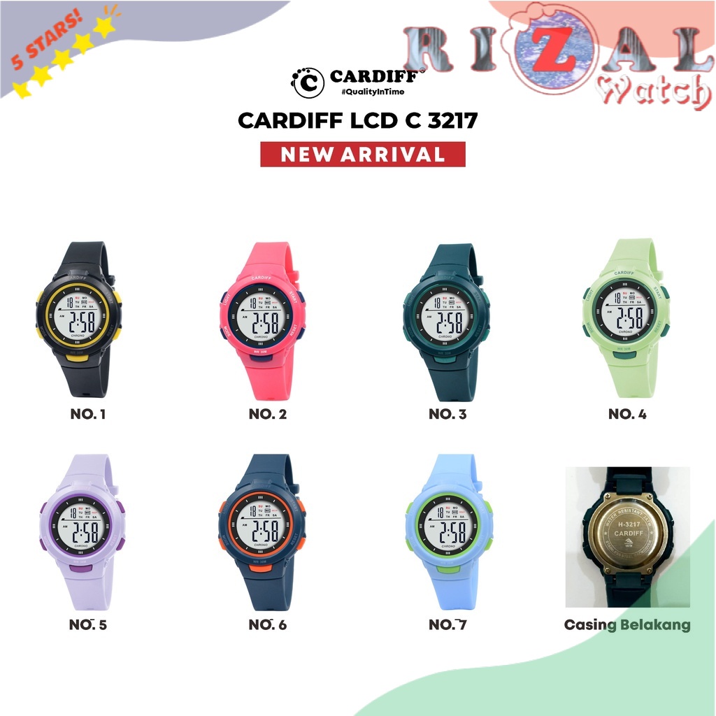 Terlaris JAM TANGAN KEKINIAN CARDIFF LCD 3217  Digital Anak