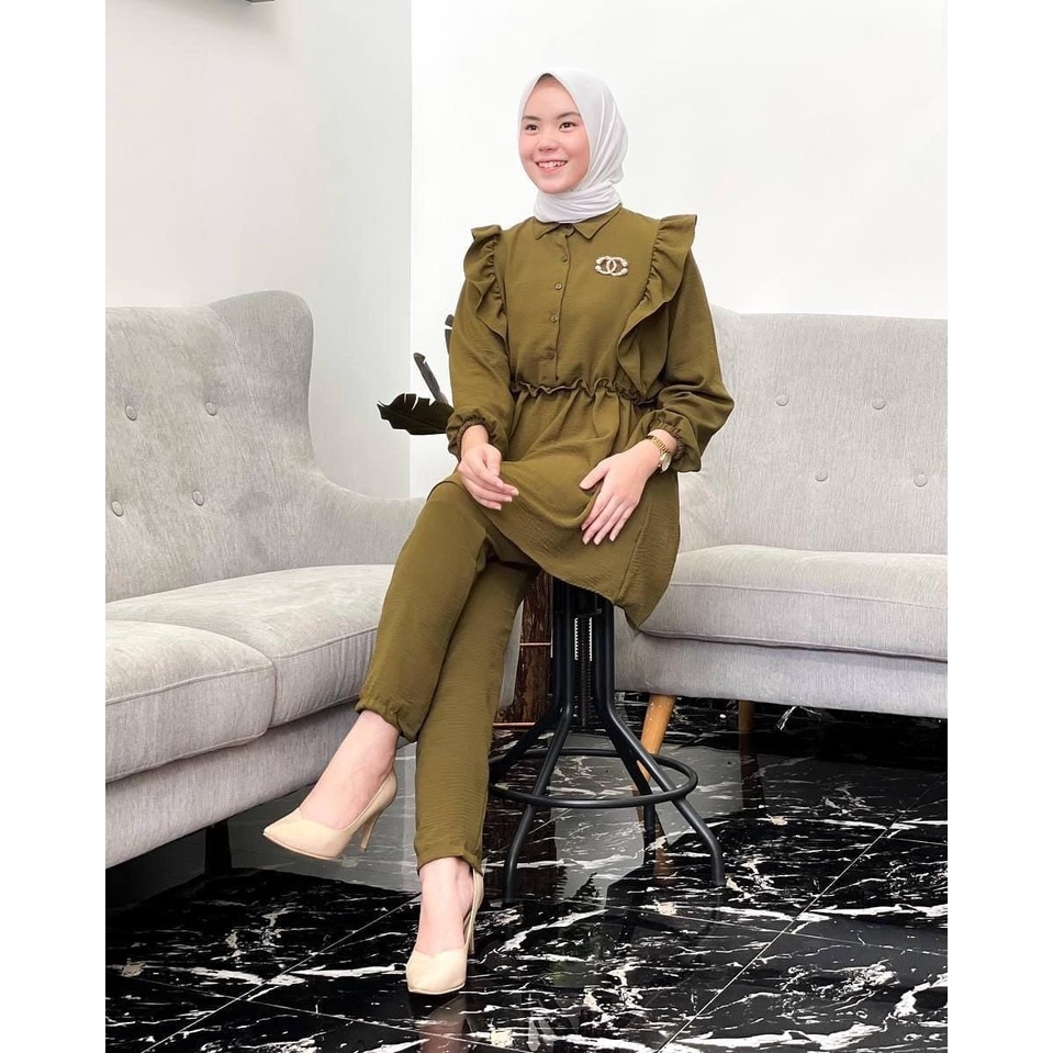 Gamis kiafa rufle simply baju setelan gamis terbaru Tunik tunik wanita gamis remaja baju gamis wanit