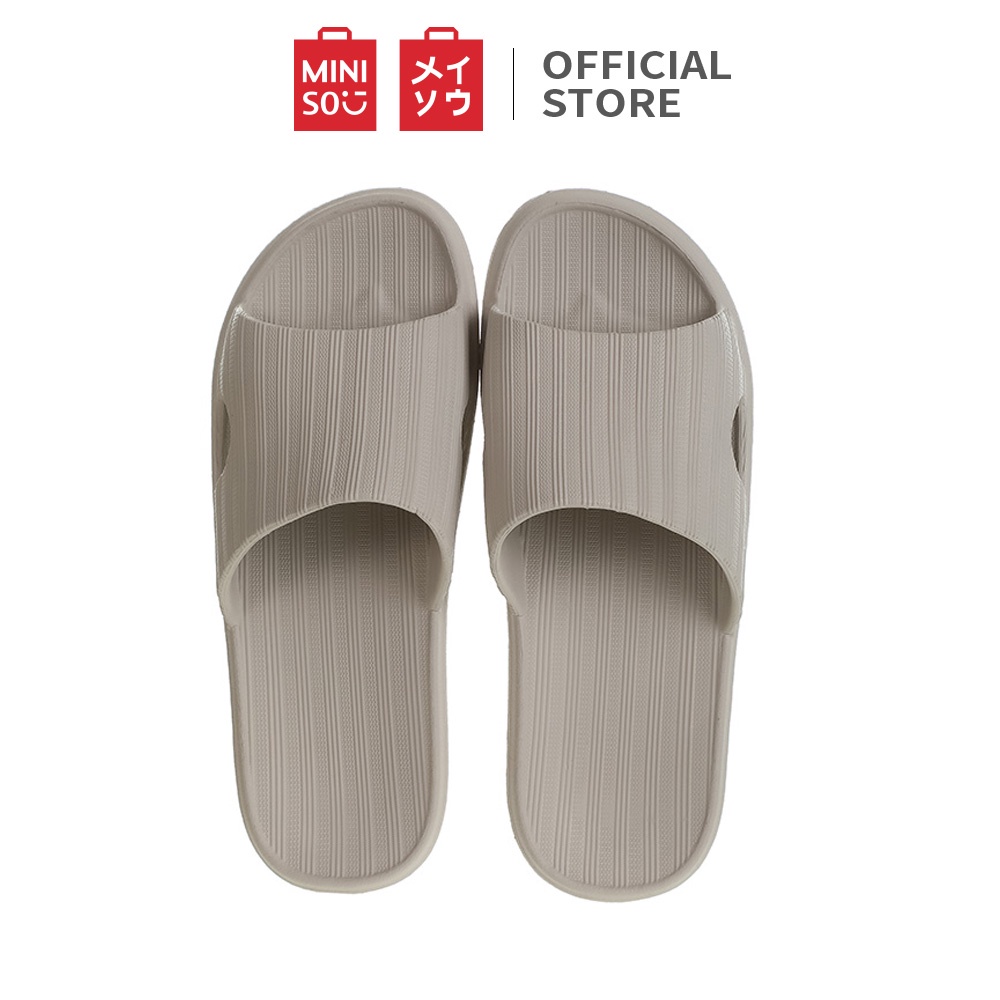 MINISO official flip flop Sandal kamar mandi wanita berbahan empuk kotak-kotak-N light gray,43-44
