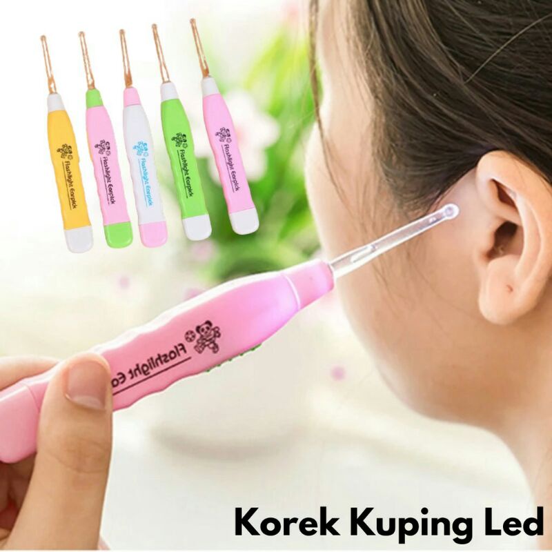 Korek Kuping/Korek Telinga Anak + Lampu Led mix