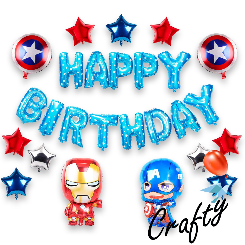 [PAKET] BIRTHDAY Set AVENGER KID BATTLE Tiruan Dekorasi Backdrop Ulang Tahun