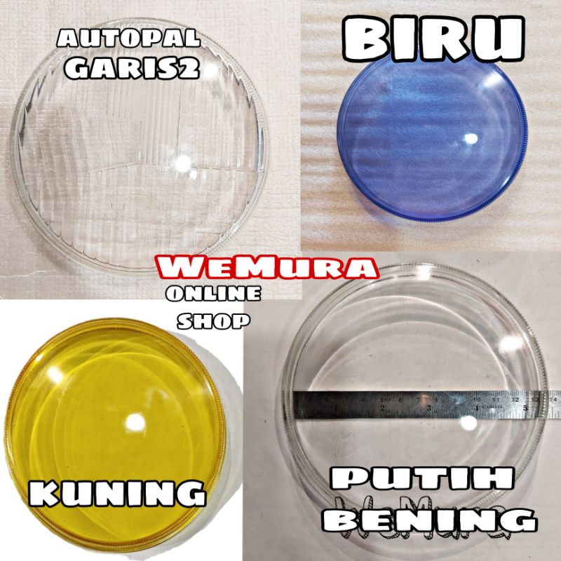 Mika kaca lampu depan bulat 5.75 inch klasik variasi motor mobil