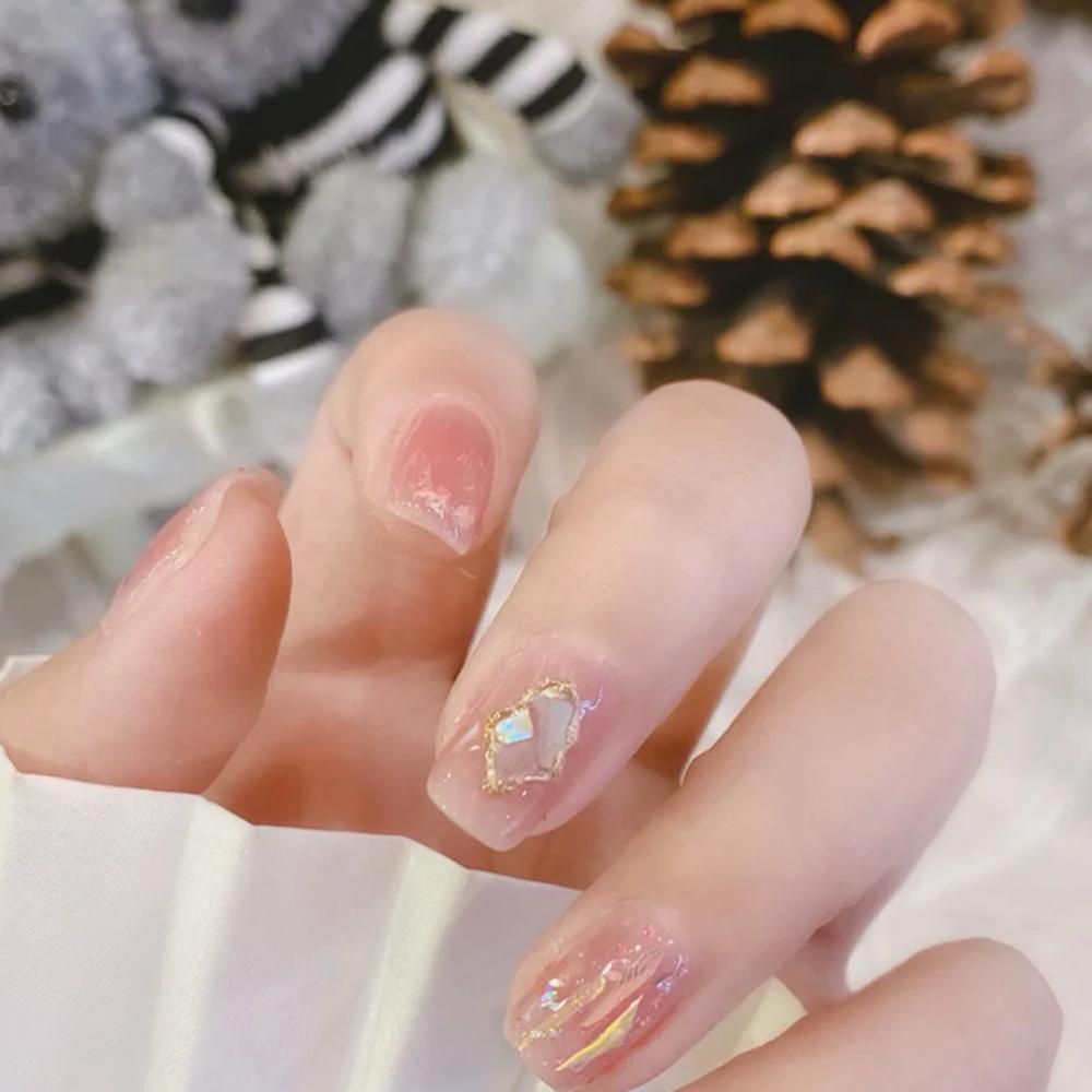 AUGUSTINA Augustina Nail Art Ornamen Jepang Bersinar Tidak Teratur Halus Perhiasan Kuku DIY