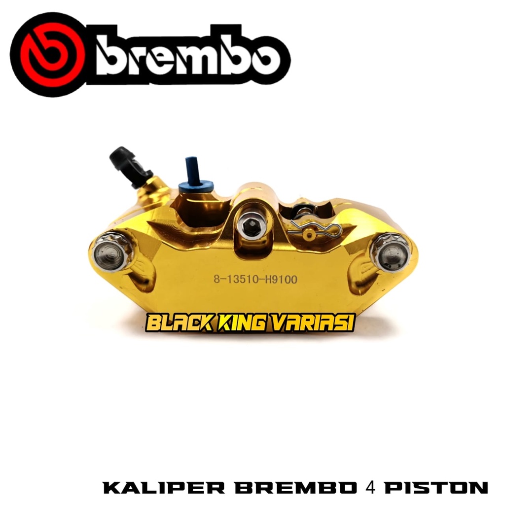 Kaliper Brembo Monoblok 4 Piston Rem Sebelah Kanan Gold