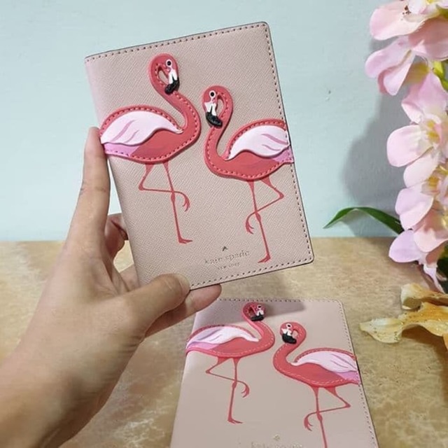 Kate spade passport holder by the pool flamingo