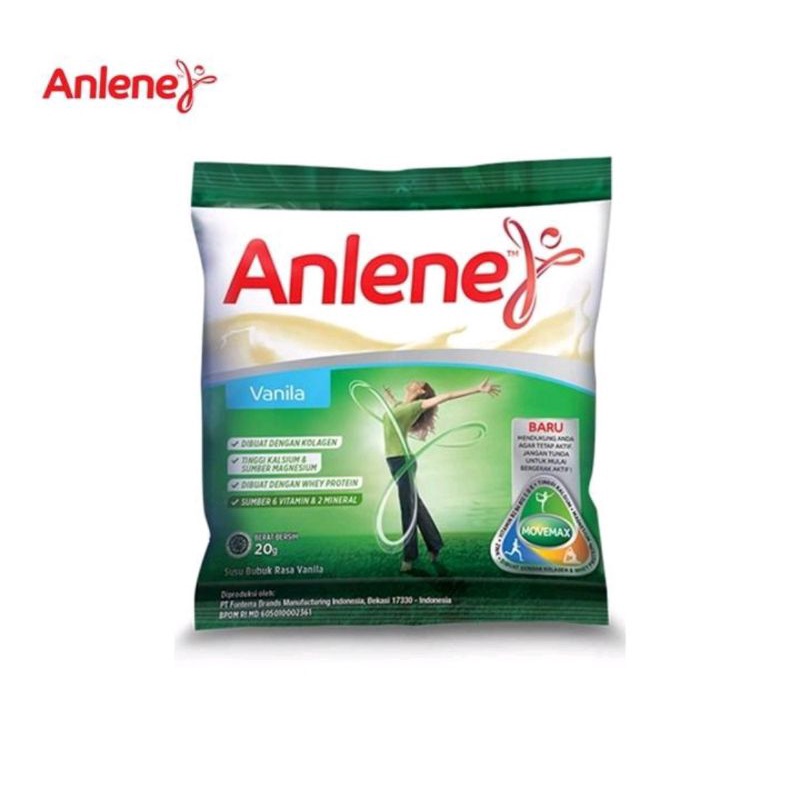 

Susu Bubuk Anlene Sachet Vanilla 20gr isi 10 Sachet