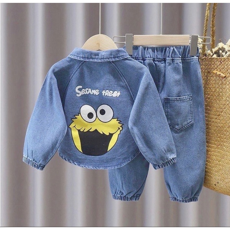 setelan anak perempuan jeans anak terbaru harga grosir 1-5 tahun