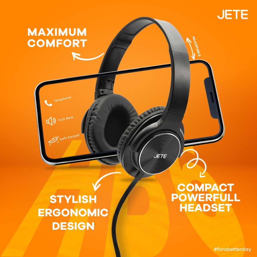 Headset Headphone Wired JETE HB6 Noise Cancelling - Garansi Resmi 2 Tahun