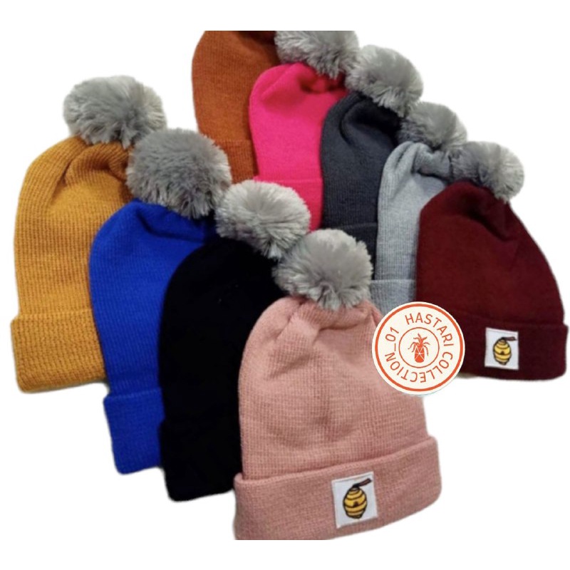 kupluk kids pompom satu